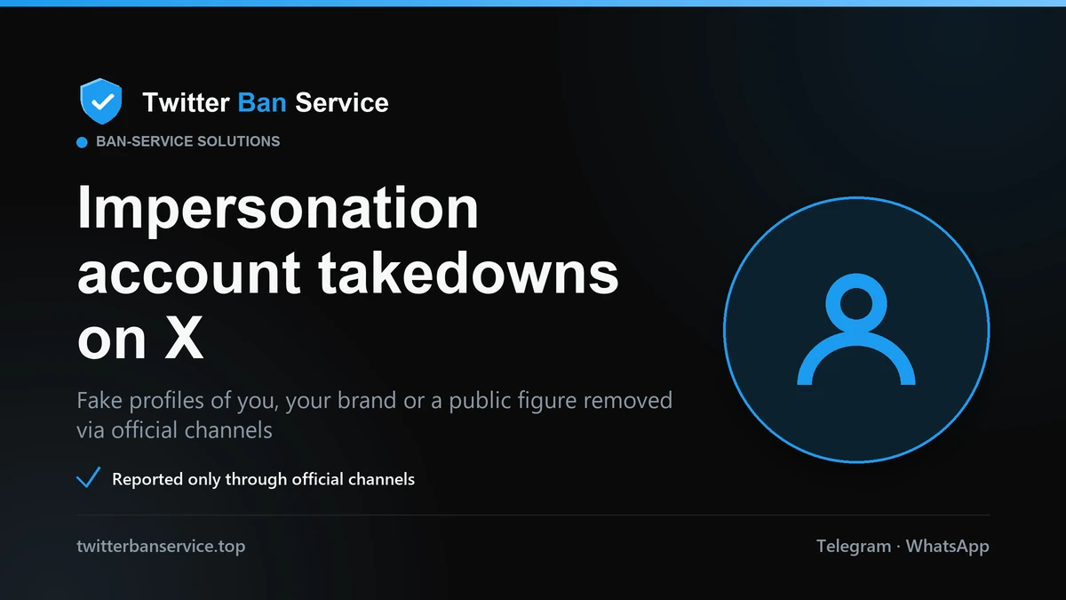 Choosing the impersonation category to get a fake X (Twitter) account taken down through the dedicated form